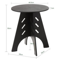 Sobuy Hfbt01-Sch, Round Side Table Coffee Table Sofa Side Table Bedside Table Nightstand In Mortise And Tenon Structure,black - thumbnail 3