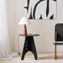 Sobuy Hfbt01-Sch, Round Side Table Coffee Table Sofa Side Table Bedside Table Nightstand In Mortise And Tenon Structure,black - thumbnail 2