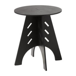 Sobuy Hfbt01-Sch, Round Side Table Coffee Table Sofa Side Table Bedside Table Nightstand In Mortise And Tenon Structure,black - thumbnail 1