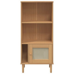 Walplus Bookcase Senja Rattan Look Brown 60X35X130 Cm Solid Wood Pine - thumbnail 5