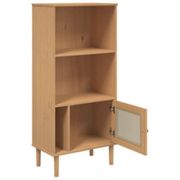 Walplus Bookcase Senja Rattan Look Brown 60X35X130 Cm Solid Wood Pine - thumbnail 6