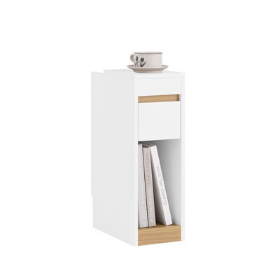 Sobuy Fbt163-Nw,narrow Bedside Table Nightstands With Removable Top And Drawer 20Cm Wide Side Table,w20Xd35Xh60 - image 1