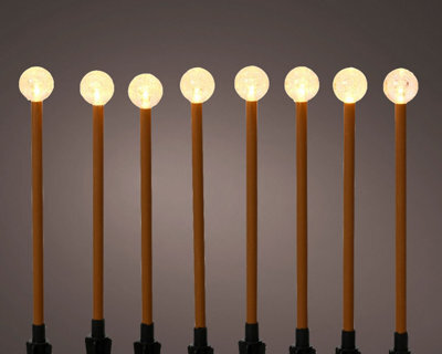 Lumineo 8 Mini Christmas Stake Lights Twinkling Globe Pathway Post Lights Warm White Led - image 1