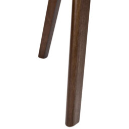 Wyld And Coco Timberline Armless Retro Dining Chairs Set Of 2 - Brown Rubberwood, Beige Padded Seats - thumbnail 7