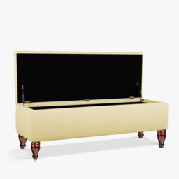 Lisbon Plain 180Cm Ottoman Storage Bench - Plush Velvet Shoe Bench - Cream  Upholstery Footstool With Storage - thumbnail 2