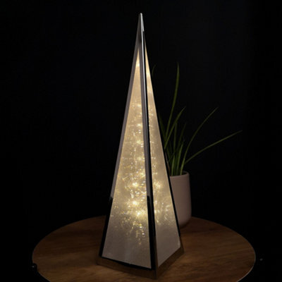 Samuel Alexander 45Cm Light Up Holographic Christmas Pyramid Decoration With Warm White Leds - image 1