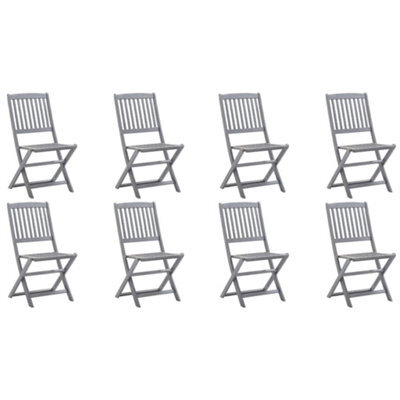 Berkfield Folding Outdoor Chairs 8 Pcs Solid Acacia Wood - image 1