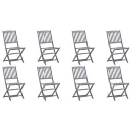 Berkfield Folding Outdoor Chairs 8 Pcs Solid Acacia Wood