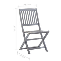 Berkfield Folding Outdoor Chairs 8 Pcs Solid Acacia Wood - thumbnail 7