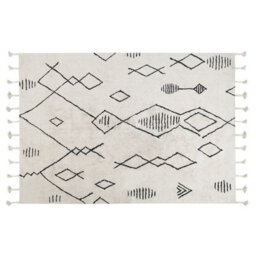 Beliani Rug Kebir Off-White 140 X 200 Cm Cotton - thumbnail 1