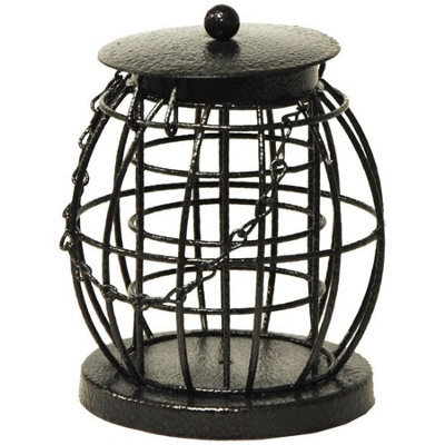 Metal Mesh Hammertone Mini Latern Wild Birds Nut Feeder Dispenser - Wild Bird Food Seeds Pots Dish Bowls - image 1