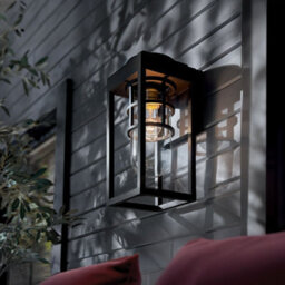 Luminosa Lighting Elstead Kichler Hone Small Outdoor Wall Lantern Classic Textured Black Ip44 1X E27 - thumbnail 2
