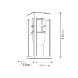 Luminosa Lighting Elstead Kichler Hone Small Outdoor Wall Lantern Classic Textured Black Ip44 1X E27 - thumbnail 3