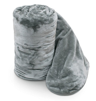 Velosso Luxurious Ultra-Soft Plush Faux Mink Fur Throw Blanket - 200Cm X 240Cm, For Sofa, Bed - Silver