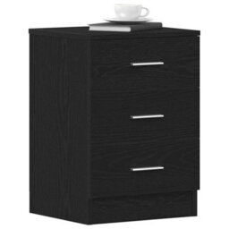 Berkfield Durable Bedside Cabinet Black Oak 38X35X55 Cm Engineered Wood