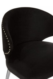 Orsina Black Velvet Dining Chair, Accent Dining Chair For Living Room, Upholstered Velvet Chair With Curved Back - thumbnail 5