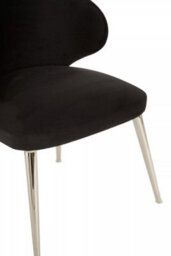 Orsina Black Velvet Dining Chair, Accent Dining Chair For Living Room, Upholstered Velvet Chair With Curved Back - thumbnail 6