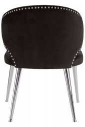 Orsina Black Velvet Dining Chair, Accent Dining Chair For Living Room, Upholstered Velvet Chair With Curved Back - thumbnail 4