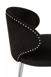 Orsina Black Velvet Dining Chair, Accent Dining Chair For Living Room, Upholstered Velvet Chair With Curved Back - thumbnail 7