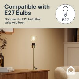 GoodHome Willet Brushed Brass Table Lamp Base - thumbnail 9