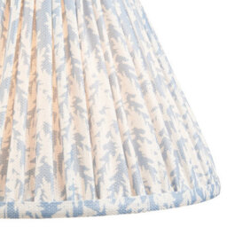 Luminosa Lighting Luminosa Burley Rechargeable Brushed Aged Brass Plate Floor Lamp With Shell Bay Blue Fabric Leaf Shade 30Cm Integrated Led - thumbnail 6