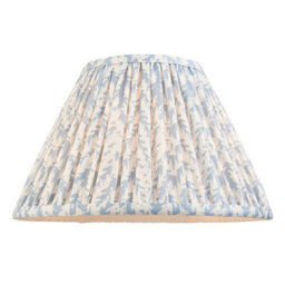Luminosa Lighting Luminosa Burley Rechargeable Brushed Aged Brass Plate Floor Lamp With Shell Bay Blue Fabric Leaf Shade 30Cm Integrated Led - thumbnail 7