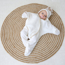 Clair De Lune Cream Star Fleece Wrap Blanket 0-6 Months - thumbnail 5