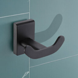 Showerdrape Unity Black Steel Wall Mounted Robe Hook - thumbnail 1