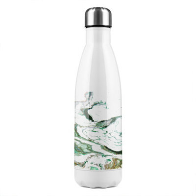 Benjamin Tate Design Gold & Green Marble Stainless Steel Bottle Designer Style - image 1