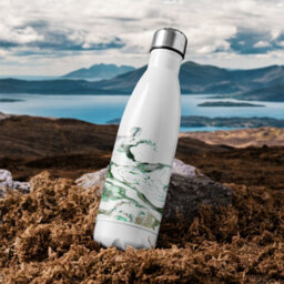 Benjamin Tate Design Gold & Green Marble Stainless Steel Bottle Designer Style - thumbnail 3