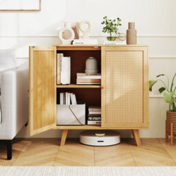 Costway Bamboo Buffet Cabinet Boho Sideboard Storage Cabinet-Natural - thumbnail 9