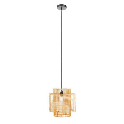 Orsina Natural Rattan Overlapping Pendant Lamp, Eco-Friendly Hanging Rattan Pendant Light, Durable Hanging Lamp - image 1