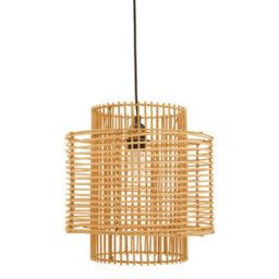 Orsina Natural Rattan Overlapping Pendant Lamp, Eco-Friendly Hanging Rattan Pendant Light, Durable Hanging Lamp - thumbnail 2