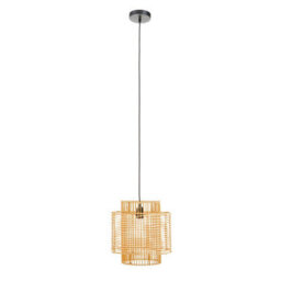 Orsina Natural Rattan Overlapping Pendant Lamp, Eco-Friendly Hanging Rattan Pendant Light, Durable Hanging Lamp