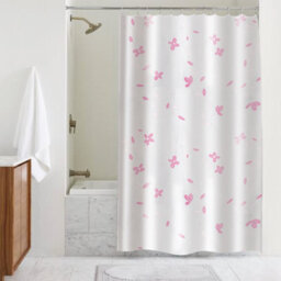 Showerdrape Sakura White & Pink Shower Curtain