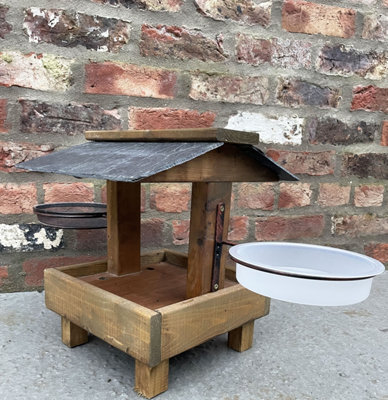 Ruddings Wood Wooden Ground Bird Feeder Table Station Bird Bath Fully Assembled - image 1