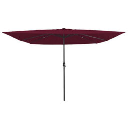 Berkfield Modern Garden Parasol Red, Black 295 X 295 X 245 Cm Polyester, Steel - thumbnail 2