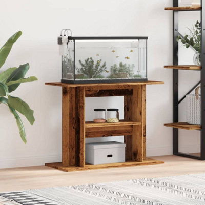Walplus Old Wood Aquarium Stand 80X35X60Cm Engineered Wood Fish Tank Cabinet - image 1