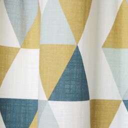 GoodHome Rima Blue, Grey & Mustard Triangle Unlined Eyelet Curtain (W)167Cm (L)228Cm, Single - thumbnail 3