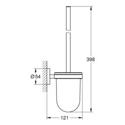 Grohe Start Chrome Effect Steel Toilet Brush & Holder - thumbnail 3