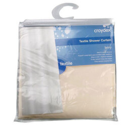 Luxury Shower Curtain Ivory One Colour (One Size)