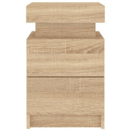 Vidaxl Bedside Cabinet With Led Lights Sonoma Oak 35X39X55 Cm - thumbnail 8