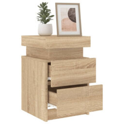 Vidaxl Bedside Cabinet With Led Lights Sonoma Oak 35X39X55 Cm - thumbnail 5