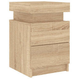 Vidaxl Bedside Cabinet With Led Lights Sonoma Oak 35X39X55 Cm - thumbnail 6