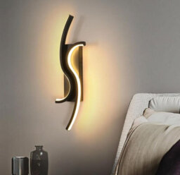 Led Black Indoor Wall Light 12W 1350Lm Modern Wall Lamp Acrylic