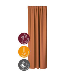 Bricoflor Blackout Curtain With Concealed Loops  - Orange-Terracotta - 2,45 X 1,40 M - Plain - thumbnail 5