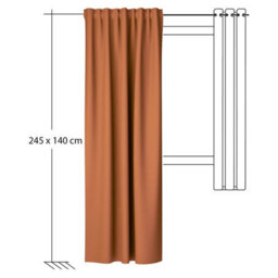 Bricoflor Blackout Curtain With Concealed Loops  - Orange-Terracotta - 2,45 X 1,40 M - Plain - thumbnail 6