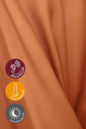 Bricoflor Blackout Curtain With Concealed Loops  - Orange-Terracotta - 2,45 X 1,40 M - Plain - thumbnail 2