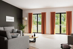 Bricoflor Blackout Curtain With Concealed Loops  - Orange-Terracotta - 2,45 X 1,40 M - Plain - thumbnail 3