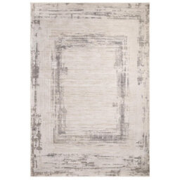 Furniturebox Uk Strata Grey & Cream Sketched Border Rug 120X170 - thumbnail 2